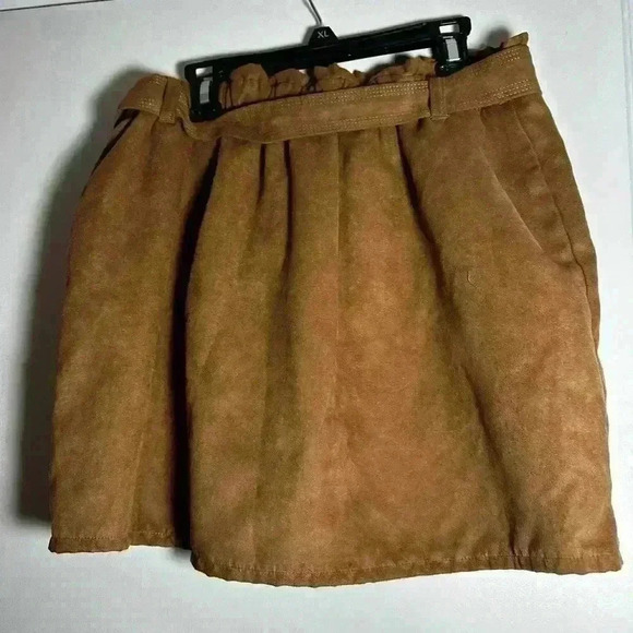 NWT Abercrombie Kids Skirt Faux Suede Mini Girls Sz 17/18 Brown Pull On Lined. - Picture 4 of 11